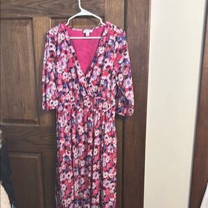 Vibrant Floral Long Sleeve Dress